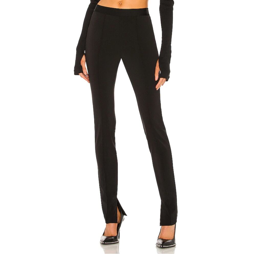 Helmut Lang Ankle Slit Front Seam Leggings Black S